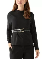 Women's Long Sleeve Belted Top