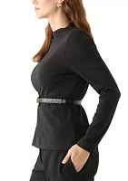 Women's Long Sleeve Belted Top