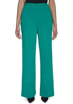 Scuba Flat Front Flare Pants