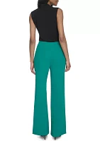 Scuba Flat Front Flare Pants