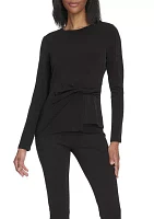 Jersey Twist Front Long Sleeve Top