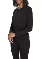 Jersey Twist Front Long Sleeve Top