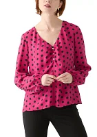 Women's Center Ruched V-Neck Top