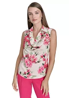 Women's Sleeveless Printed Blouse