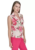 Women's Sleeveless Printed Blouse