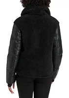 Women's Eastside Vegan Leather and Sherpa Jacket