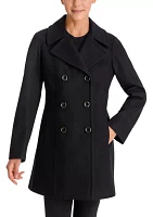 Women's Melton Wool Double Breasted Peacoat