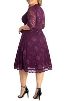 Women's Plus Mademoiselle Lace Cocktail Dress with Sleeves