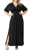 Women's Plus Vienna Kimono Sleeve Long Maxi Dress