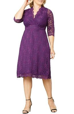 Women's Plus Scalloped Boudoir Lace Cocktail Dress