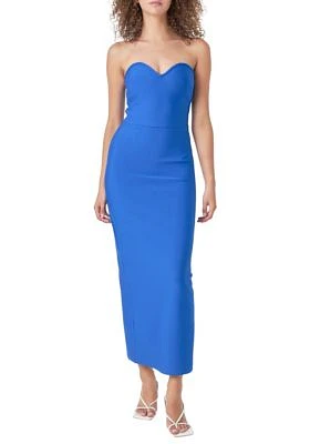 Women's Strapless Sweetheart Midi Dress