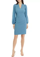 Women's Long Chiffon Sleeve Crepe Dress