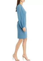 Women's Long Chiffon Sleeve Crepe Dress