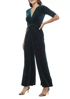 Women's Velvet Twist Front Jumpsuit