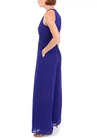 Women's Sleeveless Halter Solid Jumpsuit