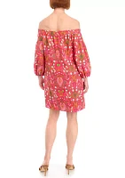 Women's Floral Abstract Printed Cotton A-Line Dress