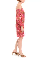 Women's Floral Abstract Printed Cotton A-Line Dress