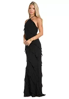 Sleeveless Halter Neck Gown