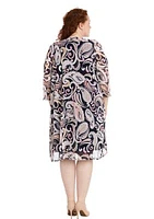 Plus Abstract Printed Jacket Dress