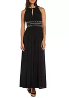 R & M Richards Women's Beaded Long Empire Waist Dress