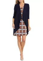 R & M Richards Women's Geometric Printed Jacket Dress