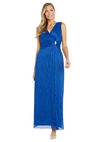 Women's Sleeveless V-Neck Solid Gown