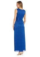 Women's Sleeveless V-Neck Solid Gown