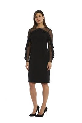 1Pc Short Illusion Bodice And Sleeves With Ruffle Accent