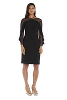 1Pc Short Illusion Bodice And Sleeves With Ruffle Accent