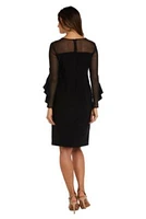 1Pc Short Illusion Bodice And Sleeves With Ruffle Accent