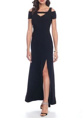 Women's Cold Shoulder Jersey Gown