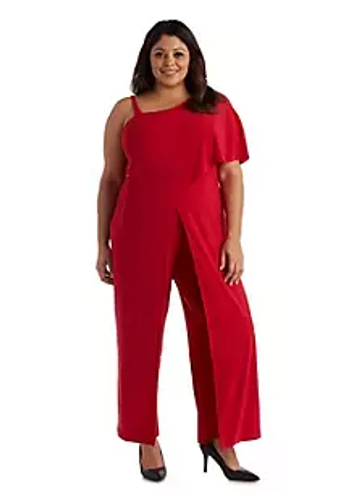 R & M Richards Plus Jumpsuit with Straps