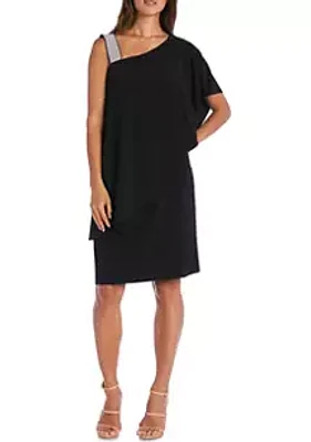 R&M Richards MISSY Women's Asymmetric Knee-Length Dress