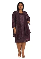 R & M Richards Plus Crinkle Knit Jacket Dress