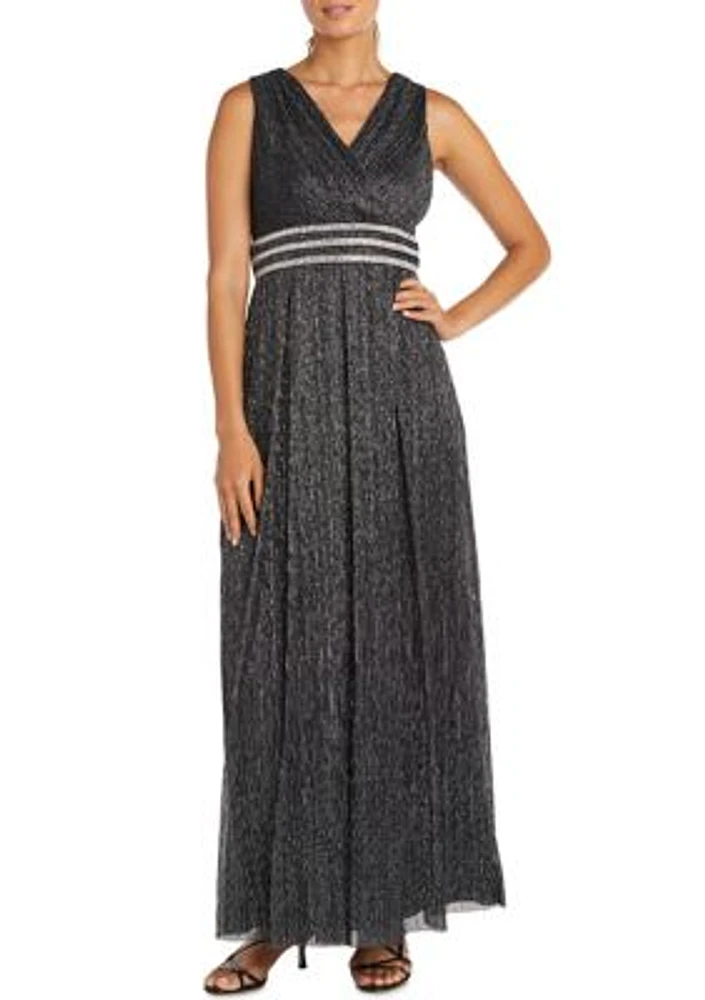 Women's Long Crinkle Pleated Sleeveless Dress