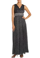 Women's Long Crinkle Pleated Sleeveless Dress