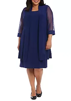 R & M Richards Mesh Panel Jack Dress