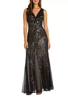 R&M Richards Long Beaded Gown