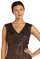 1Pc Wrap Front Ombre Foil Texture Knit Dress