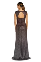 1Pc Wrap Front Ombre Foil Texture Knit Dress