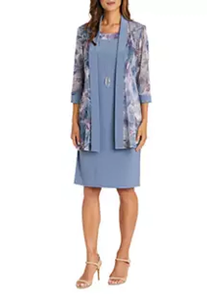 R&M Richards Printed Jacket Dress