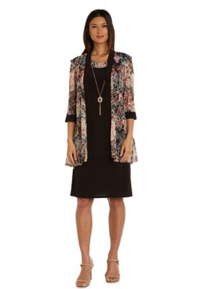 Women's Mesh Printed Jacket Dress