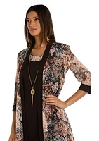 Women's Mesh Printed Jacket Dress