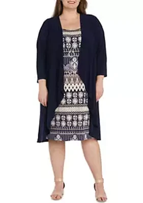 Rabbit Rabbit Rabbit Plus Size Printed Jacket Dress