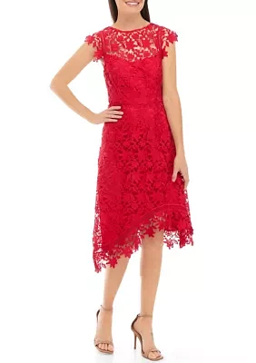 Women's Sleeveless Lace Fit and Flare Dress