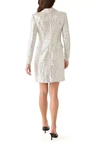 Women's Long Sleeve V-Neck Sequin Sheath Dress