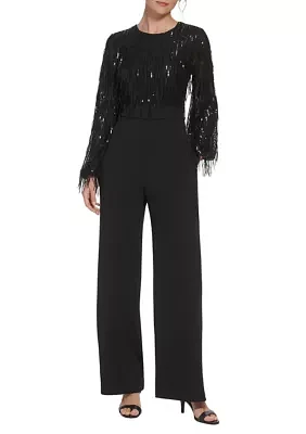 Fringe Sequin Combo Jumpsuit