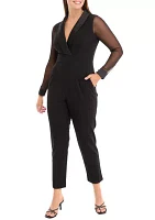 Women's Long Mesh Sleeve Jumpsuit