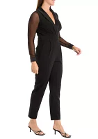 Women's Long Mesh Sleeve Jumpsuit