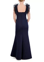 Women's Ruffle Shoulder Gown